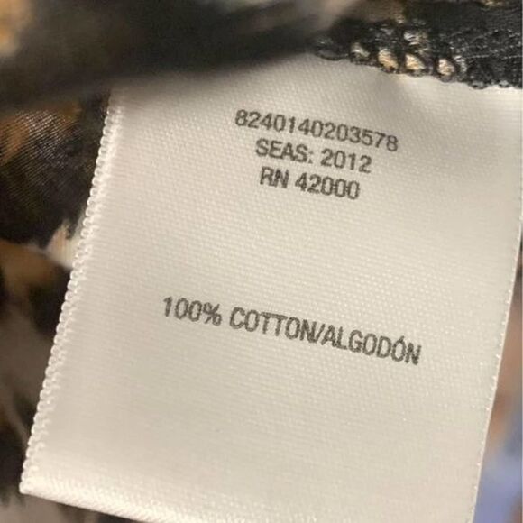 Leopard Print Sz LG Top/blouse. Long Sleeve/roll Tab ~Jaclyn Smith~ Button Down - Picture 8 of 10